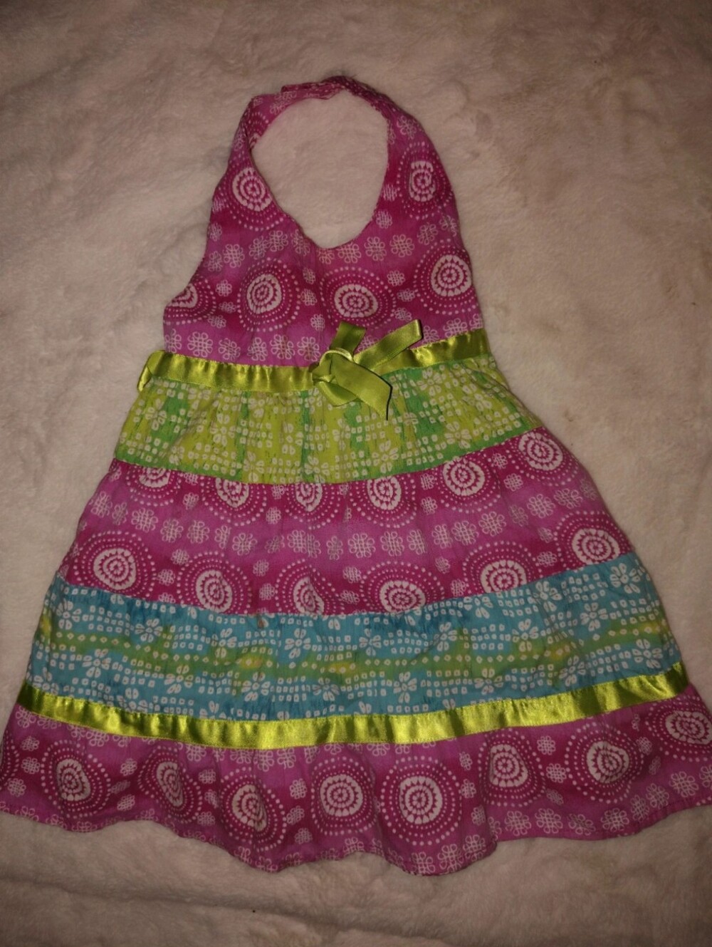 Blueberi Boulevard Pink Dress with Lime & Aqua Accents